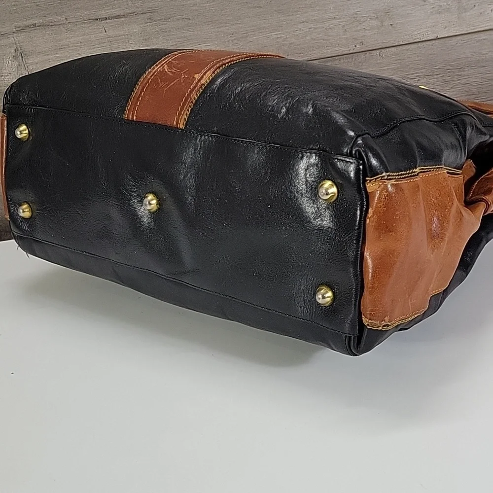 Vintage Marino Orlandi Black/Brown Large Leather Bag
